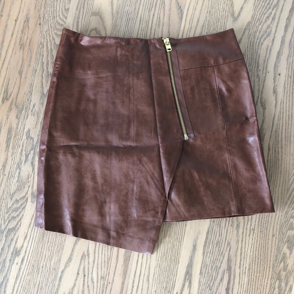 H&M faux leather asymmetrical skirt